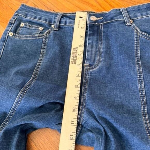 Gianni Bini Denim Split Side Wide-Leg Coulotte Jeans Size L - Picture 7 of 10